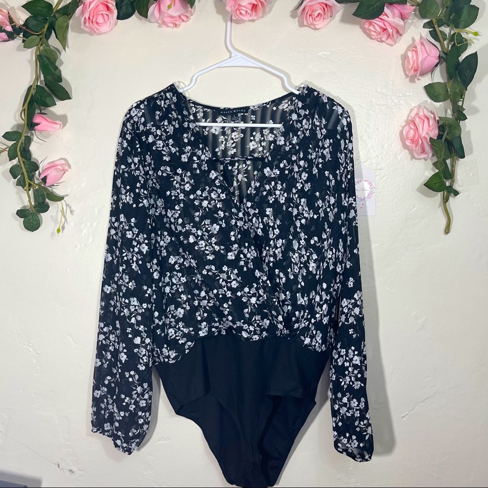 Haute Monde Sheer Floral Bodysuit